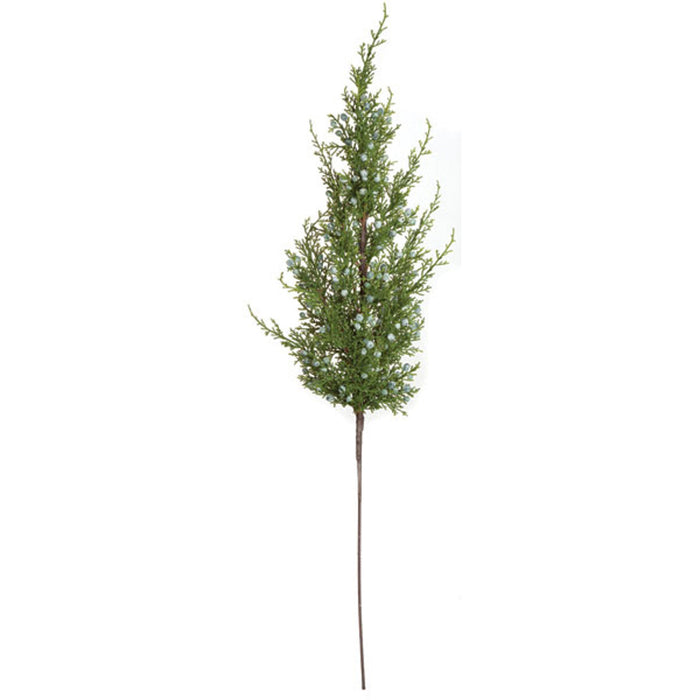 30" Artificial Juniper & Frosted Berry Stem -Green/Blue (Pack of 12) - A-142030