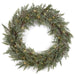 28" Artificial Snowy Cypress Wreath, Battery Micro LED Pre-Lit -Green/White (Pack of 2) - A-143390B