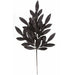23" Artificial Glittered Laurel Bay Leaf Stem -Black (pack of 24) - A150105