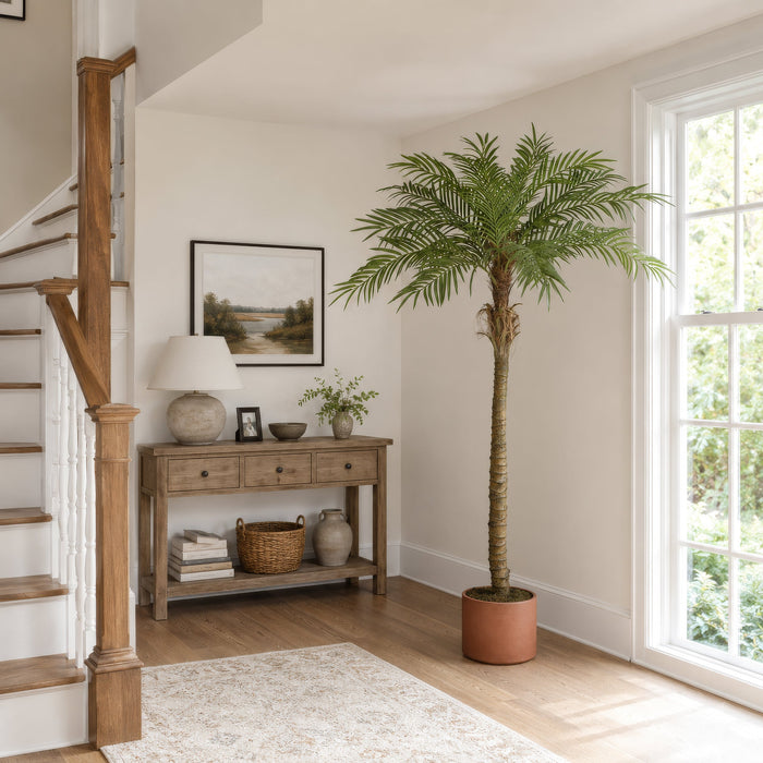 7' Phoenix Date Silk Palm Tree w/Pot -Green - A160240