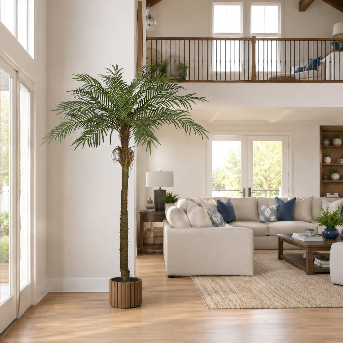 7' Phoenix Date Silk Palm Tree w/Pot -Green - A160240