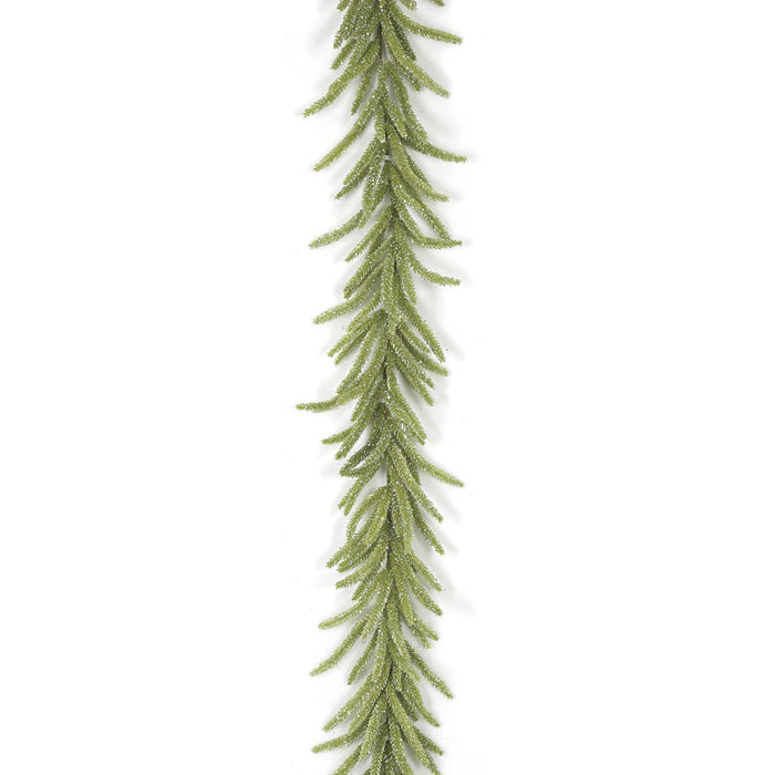 6' Glittered Artificial Tudor Pine Garland -Light Green (Pack of 4) - A-170255