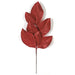 23" Glittered Artificial Magnolia Leaf Stem -Red (pack of 24) - A170654