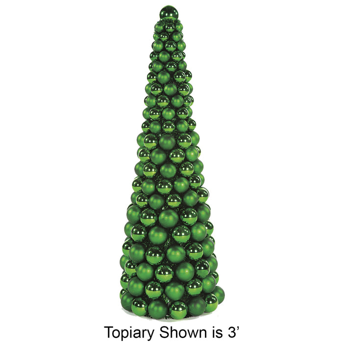 5' Matte & Reflective Ball Cone-Shaped Topiary -Green - A171842
