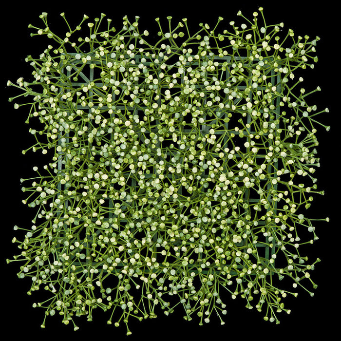 13"x13" Artificial Baby's Breath Gypsophila Flower Mat -Cream/Green (Pack of 6) - A-173370