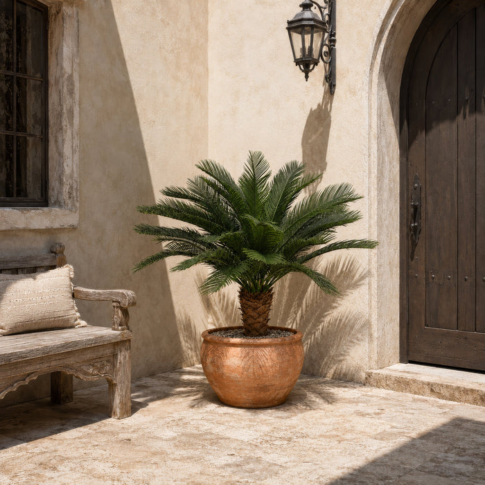 3'6"Hx48"W Outdoor UV-Proof Artificial Sago Cycas Palm Tree -36 Fronds -Green - A174530