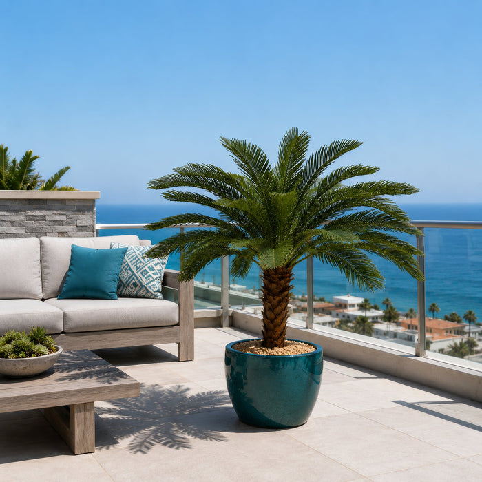 4'6"Hx48"W Outdoor UV-Proof Artificial Sago Cycas Palm Tree -36 Fronds -Green - A174540