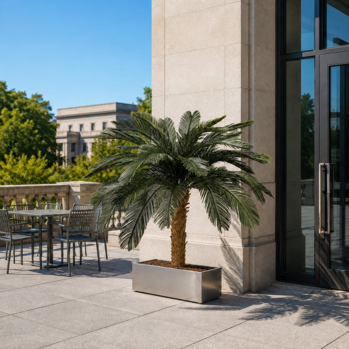 5'6"Hx68"W Outdoor UV-Proof Artificial Sago Cycas Palm Tree -36 Fronds -Green - A174680