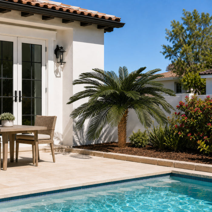 5'6"Hx68"W Outdoor UV-Proof Artificial Sago Cycas Palm Tree -36 Fronds -Green - A174680