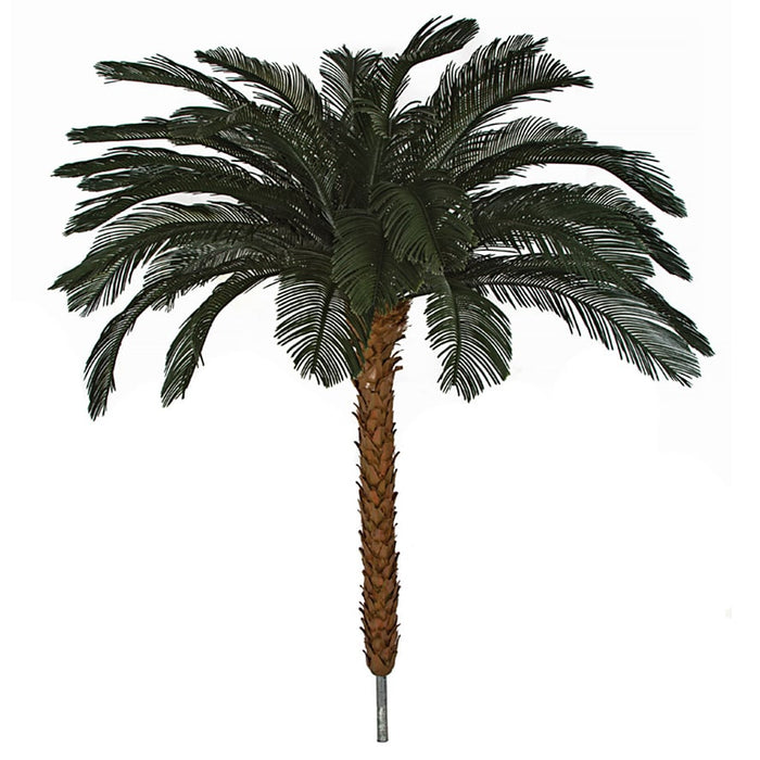 7'6"Hx68"W UV-Proof Outdoor Artificial Sago Cycas Palm Tree -36 Fronds -Green - A174700
