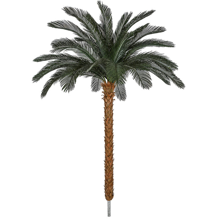 8'6"Hx68"W Outdoor UV-Proof Artificial Sago Cycas Palm Tree -36 Fronds -Green - A174720