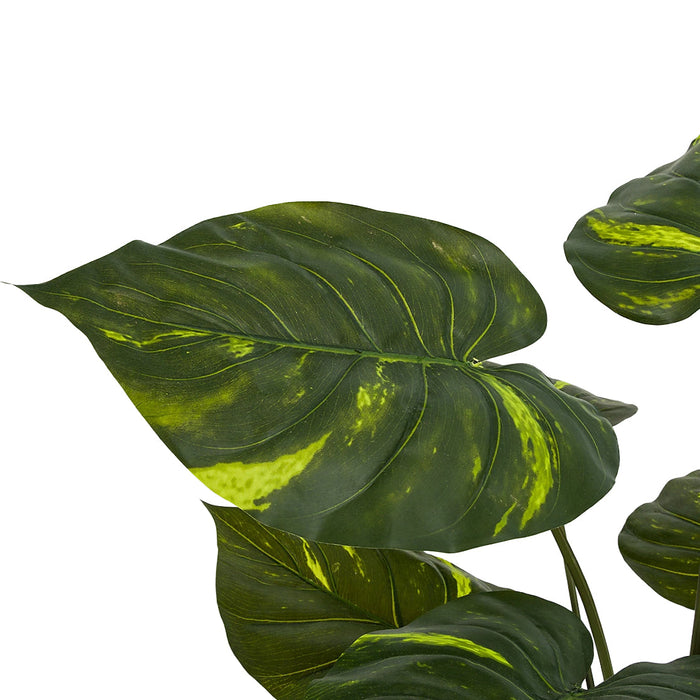 32" Variegated Pothos Leaf Silk Plant w/Pot -Green (Pack of 2) - A-181660