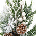 20" Frosted & Glittered Artificial Mixed Pine, Berry, Twig & Pinecone Stem -Green/White (Pack of 6) - A-182560