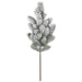 26" Flocked & Glittered Artificial Pine & Pinecone Stem -White/Green (Pack of 12) - A-182970