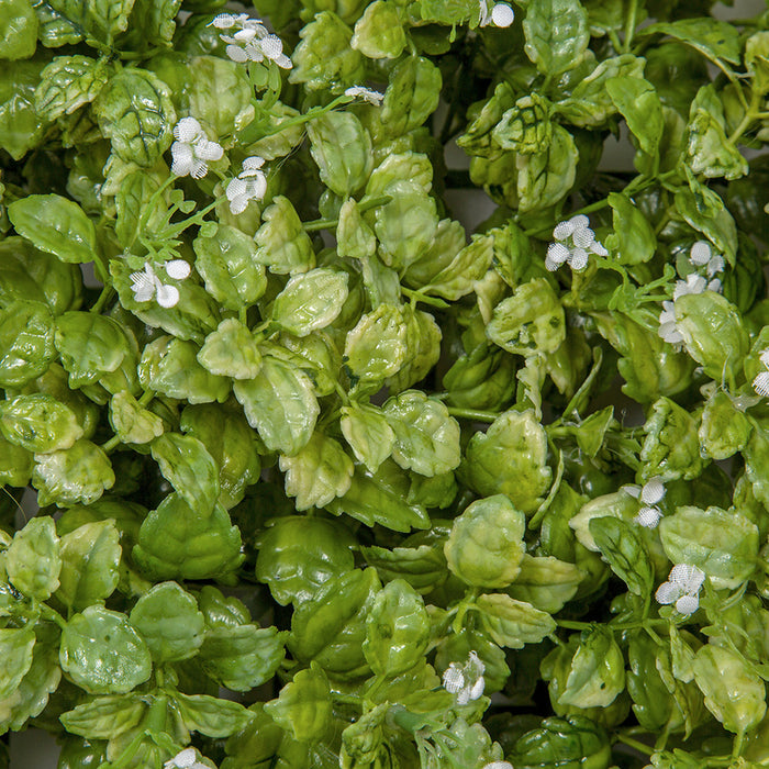 9.75"x9.75" Artificial Flowering Lemon Leaf Mat -Green/White (pack of 6) - A183040