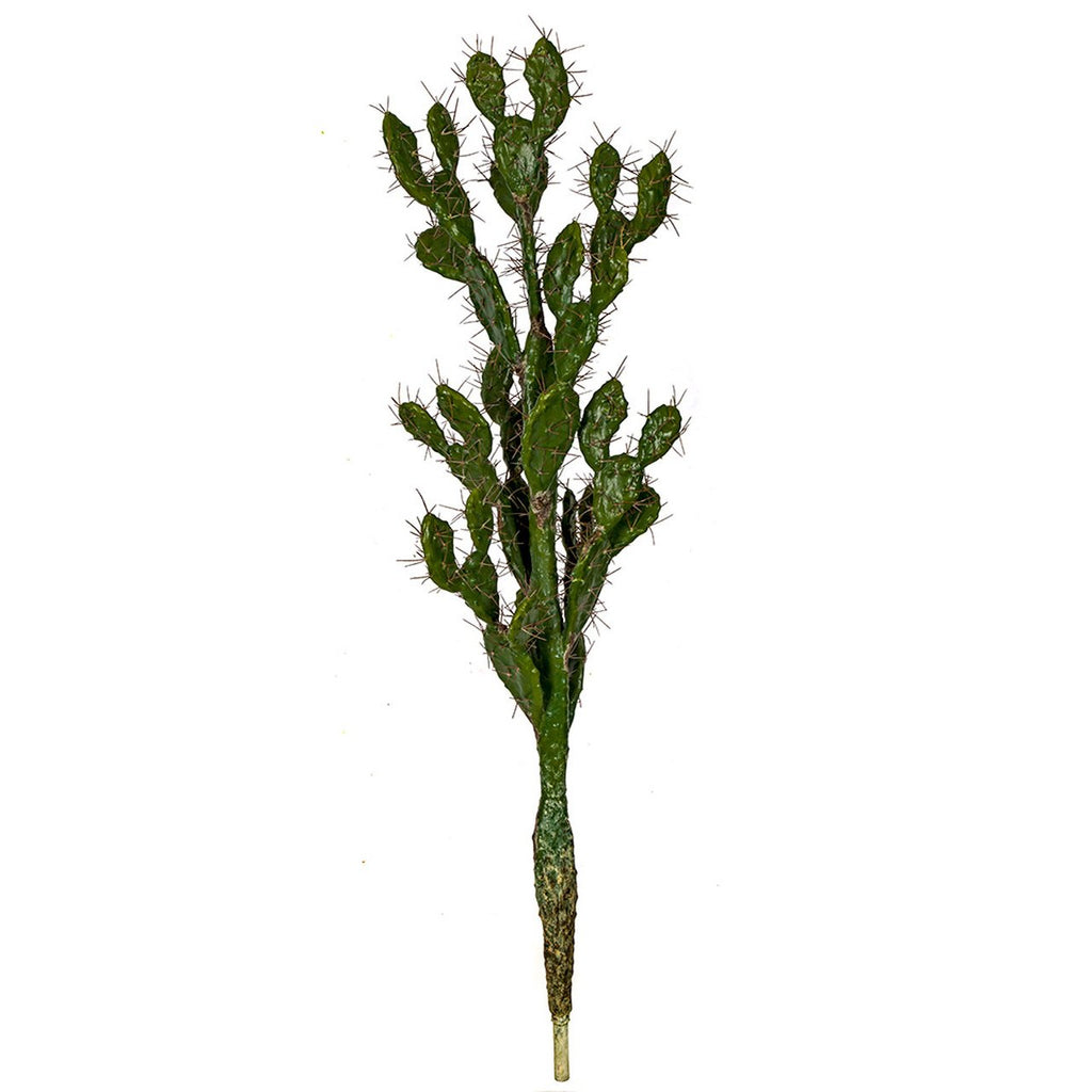 artificial prickly pear cactus plants 4'5" Artificial Prickly Pear Cactus Stem -Green/Brown — Silks Are Forever
