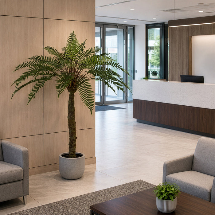 5'6" Silk Fern Palm Tree w/Pot -Green - A184120