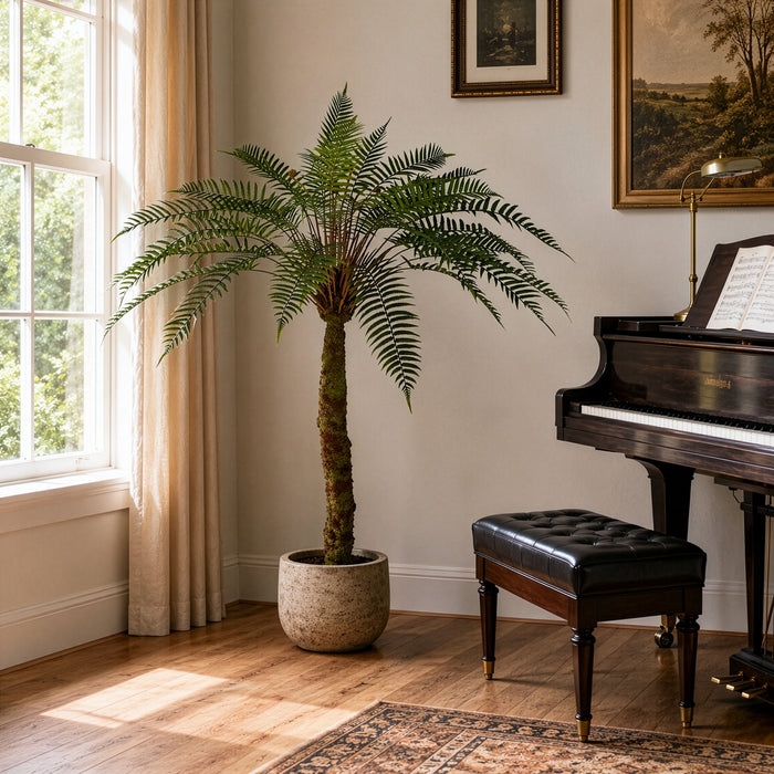 5'6" Silk Fern Palm Tree w/Pot -Green - A184120