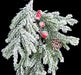 6' Snowed Norfolk Pine, Berry & Pinecone Artificial Garland -White/Green (pack of 6) - A184980