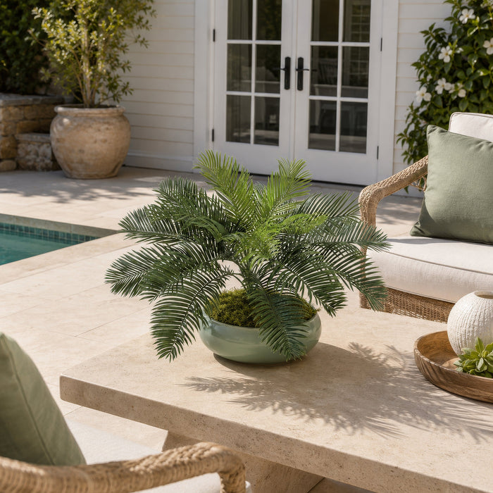 16.5"Hx23"W Outdoor UV-Proof Artificial Cycas Palm Plant -Green (Pack of 6) - A190980