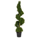 4' Custom-Made Outdoor UV-Proof Artificial Polyscias Spiral Topiary Tree w/Pot -Green - A191
