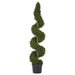 5' Custom-Made Outdoor UV-Proof Artificial Polyscias Spiral Topiary Tree w/Pot -Green - A1915