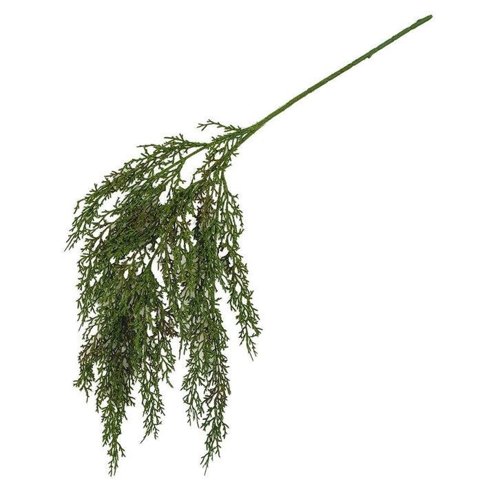 30" Hanging Frosted Artificial Western Juniper Stem -Green (Pack of 12) - A-191740