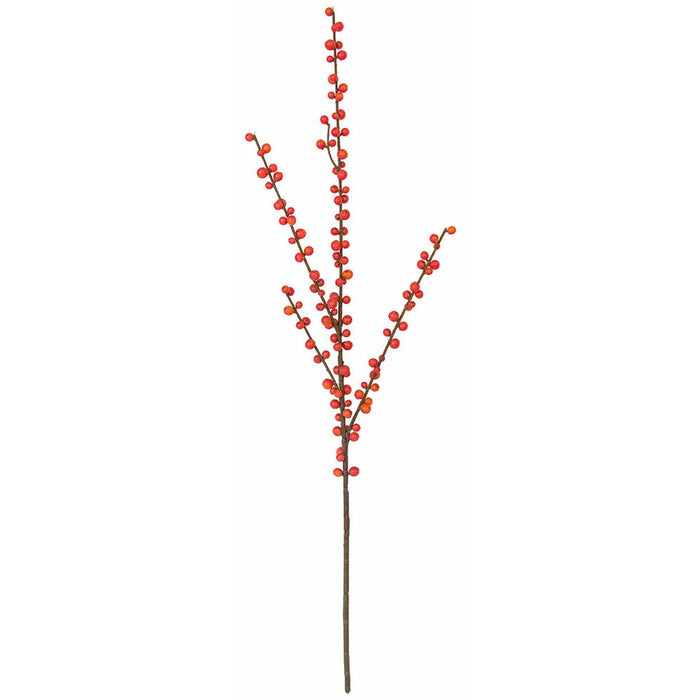 28" Outdoor Water Resistant Artificial Ilex Berry Stem -Orange/Peach (pack of 24) - A191750
