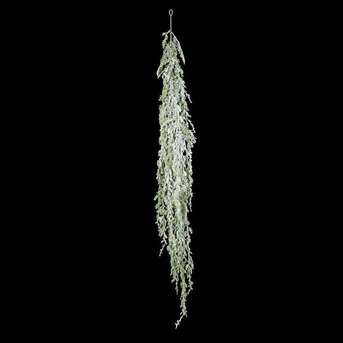 3' Flocked & Glittered Cedar Artificial Garland -Green/White (Pack of 6) - A-192360