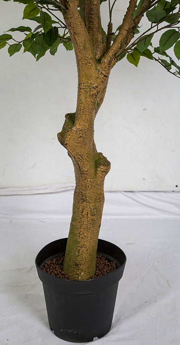 6' Artificial Plastic Ficus Tree w/Pot -1,280 Leaves -Green - A192680
