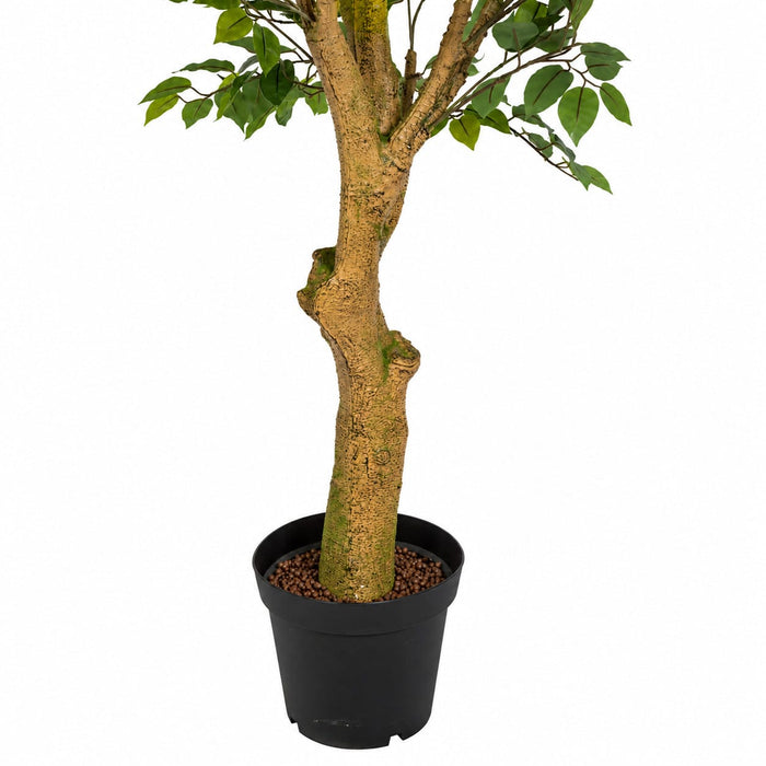 6' Artificial Plastic Ficus Tree w/Pot -1,280 Leaves -Green - A192680