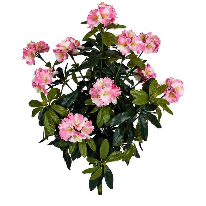 40" Outdoor UV-Proof Artificial Rhododendron Flower Bush -Pink/White (Pack of 2) - A-194154