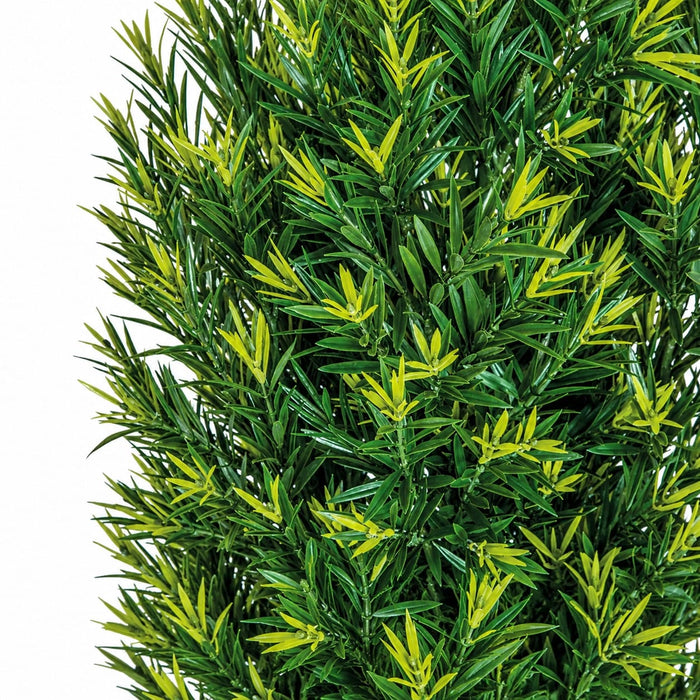 4'10" Outdoor UV-Proof Artificial Podocarpus Cone-Shaped Topiary -2 Tone Green - A194185