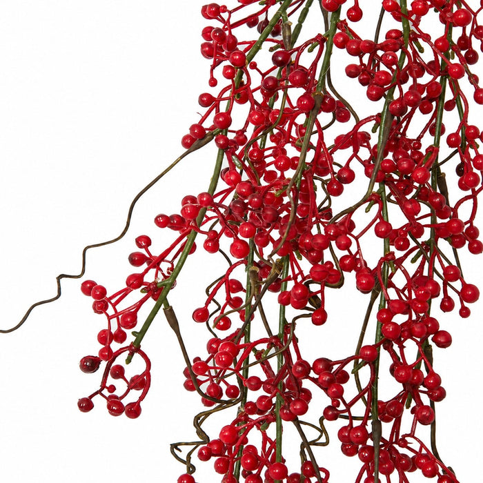 31" Hanging Artificial Plastic Berry Stem -Red (Pack of 12) - A195090