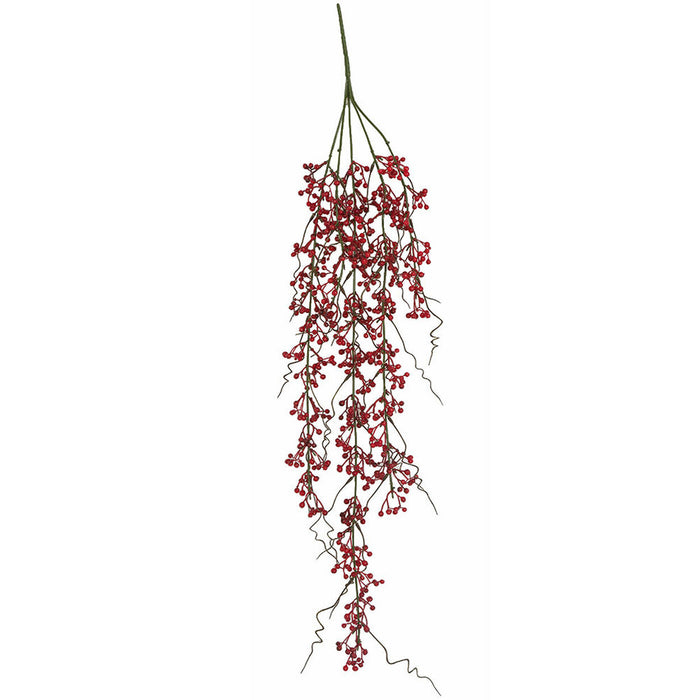 31" Hanging Artificial Plastic Berry Stem -Red (pack of 12) - A195090