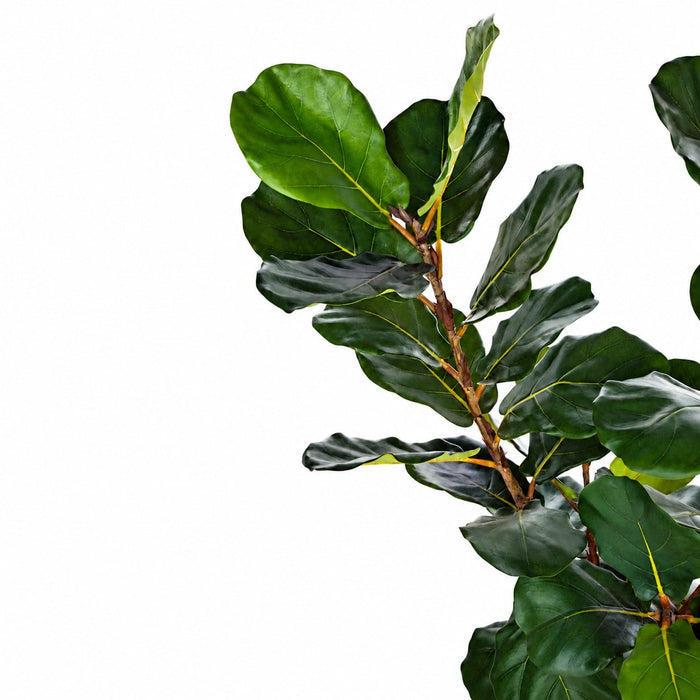 5' Soft-Touch Silk Fiddle Leaf Fig Tree w/Pot -Green - A-195410