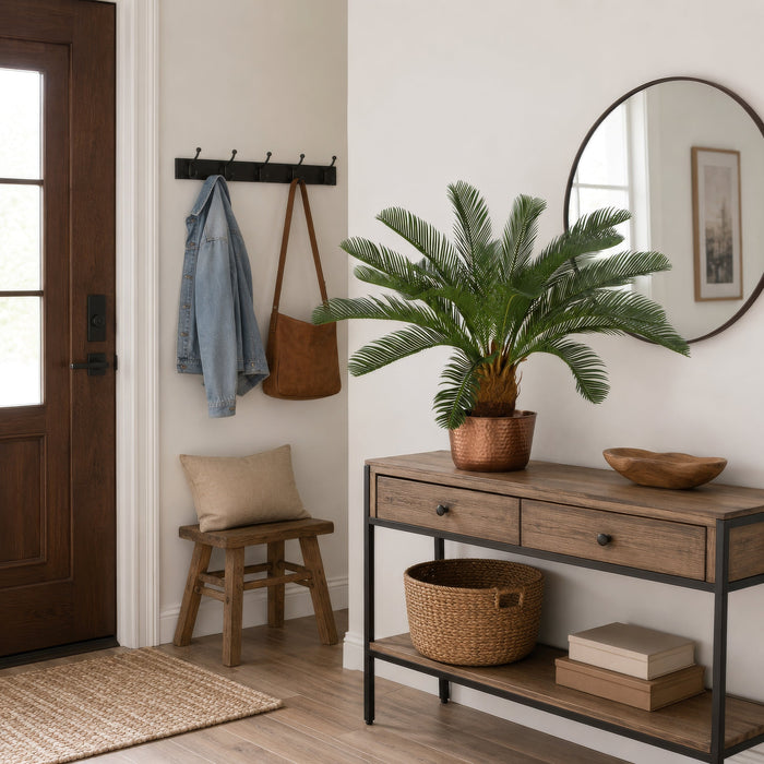 31" Artificial Sago Cycas Palm Tree w/Pot -Green - A195890