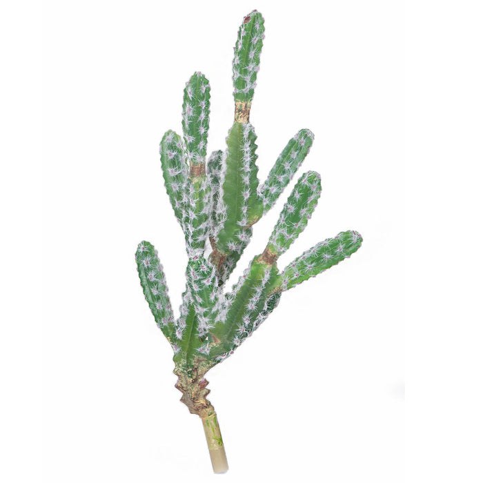 25" Plastic Finger Cactus Artificial Stem -Green/White - A-196060