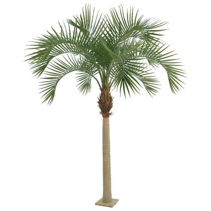 12'6" Royal Silk Palm Tree w/Metal Base Plate -Green - A196200