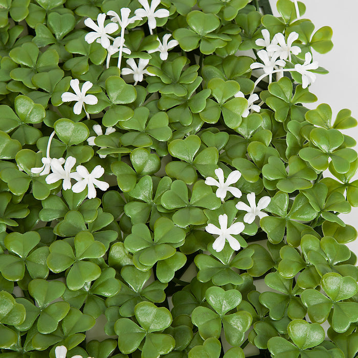 20"x20" UV-Proof Outdoor Artificial Clover Flowering Mat -White/Green (pack of 2) - A200010