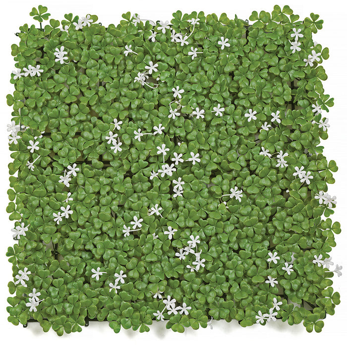 20"x20" UV-Proof Outdoor Artificial Clover Flowering Mat -White/Green (pack of 2) - A200010