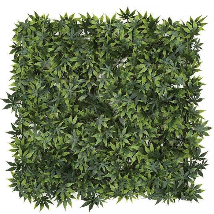 20"x20" UV-Proof Outdoor Artificial Japanese Maple Leaf Mat -2 Tone Green (pack of 2) - A200025