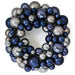 24" Mixed Reflective & Matte Ornamental Ball Hanging Wreath -Blue/Silver - A200590