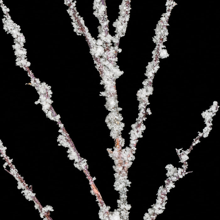 37" Flocked & Glittered Artificial Birch Twig Stem -White/Brown (Pack of 12) - A-200730