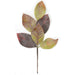 19" Soft-Touch Frosted Artificial Magnolia Leaf Stem -Green/Purple (Pack of 12) - A200770