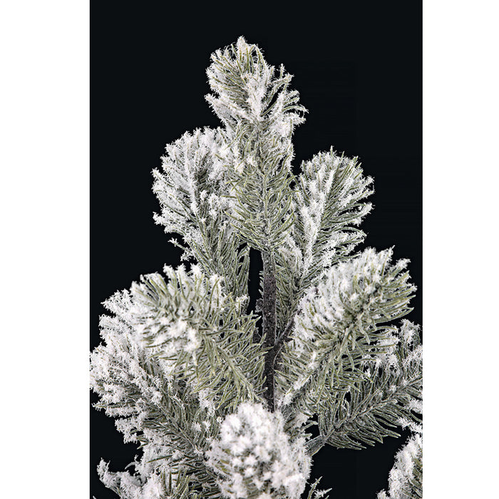 33" Flocked Pine Artificial Stem -Green/White (Pack of 6) - A-201540