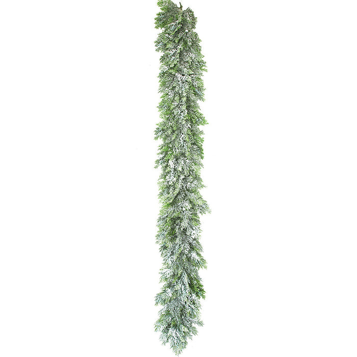 6'Lx10"W Snowed & Glittered Pine Artificial Garland -Green/White (pack of 2) - A202140