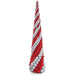 10' Spiral Matte & Reflective Ball Cone-Shaped Topiary -Red/White - A202236