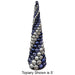 10' Spiral Matte & Reflective Ball Cone-Shaped Topiary -Blue/Silver - A202238