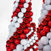 10' Spiral Matte & Reflective Ball Cone-Shaped Topiary -Red/White - A202236